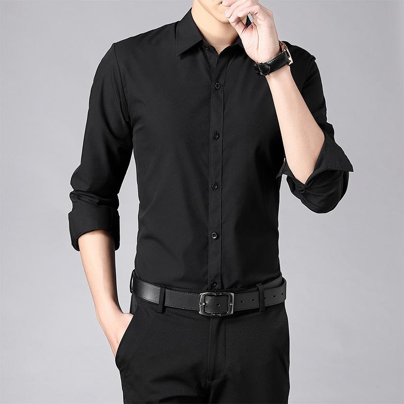 

Men s Long Sleeve Business White Shirt XXXXXL чорний