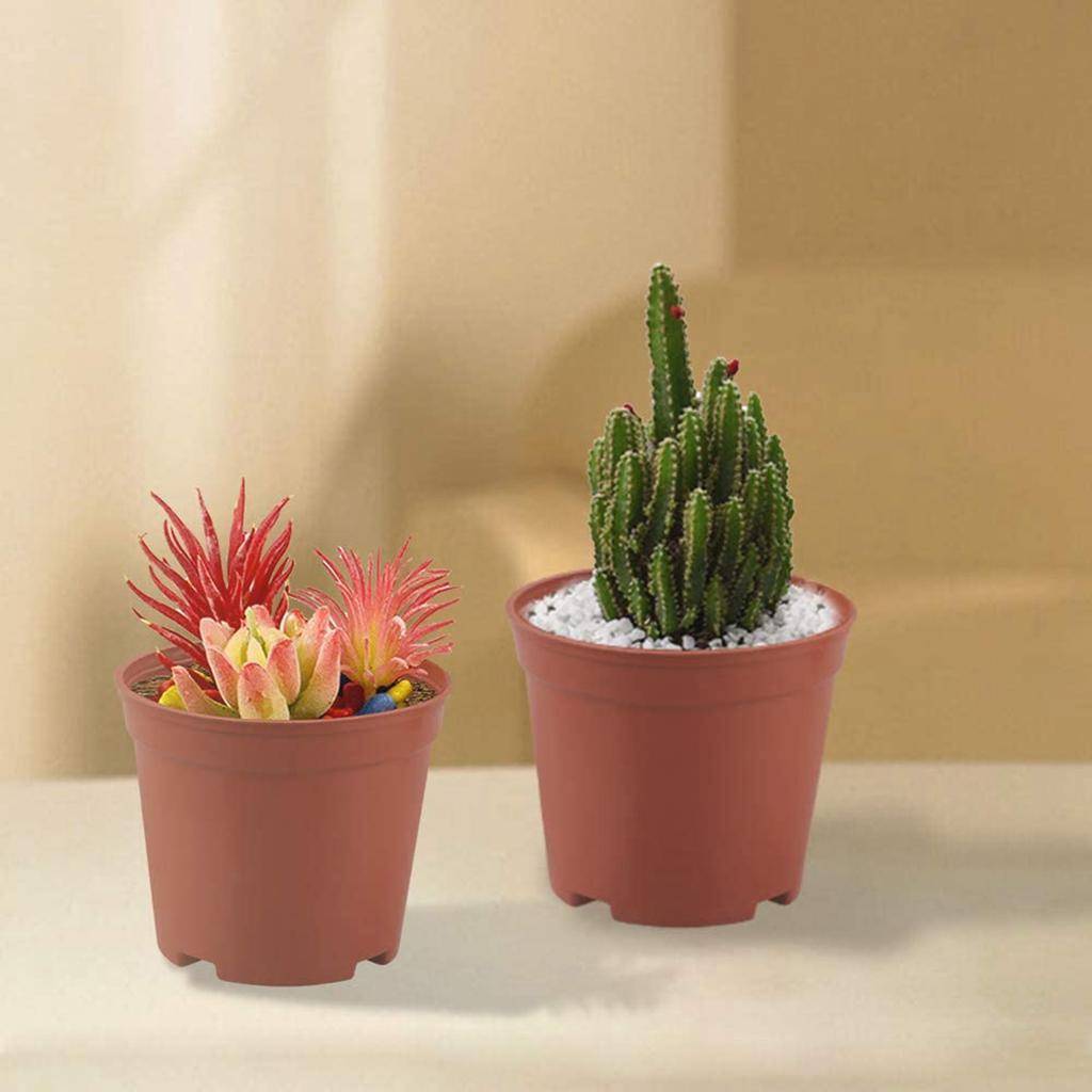 A84E-200Pcs 8.5CM Round Plastic Plant Pots Small Flower Pots For Plant Nursery Small Potted Plants
