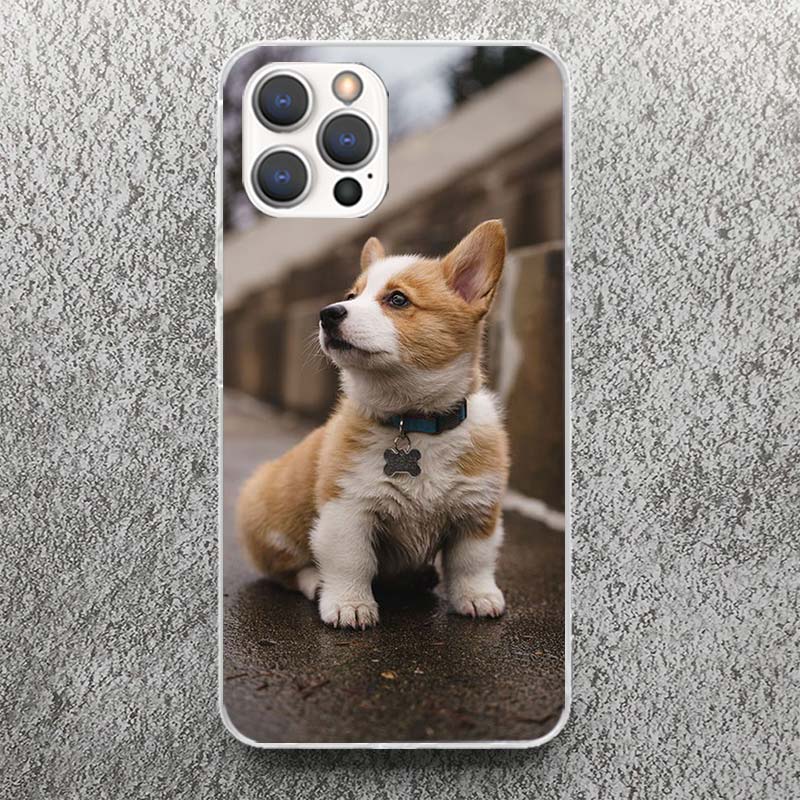Cute Lovely Corgi Dogs Print Soft Case for iPhone 17 Air 16 16E 15 14 Plus 13 Mini 12 11 Pro Max Phone Shell SE 7 8 Pattern Cove