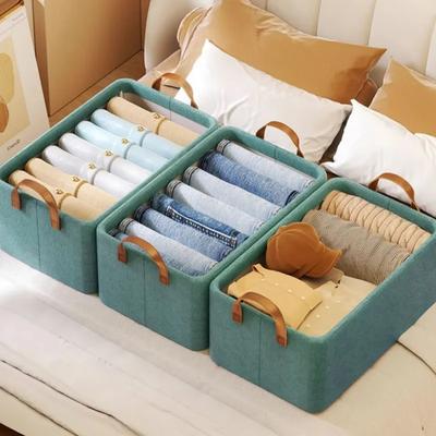Clothes Storage Box Drawer Style Folding Storage Box Basket Household Wardrobe Layered Artifact Clothes Pants Sorting Boxs And Organizing Ya718