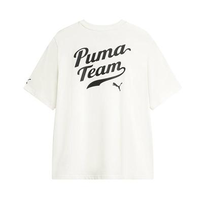 Puma Simple Fashionable Round Neck Short Sleeve T-Shirt Unisex Tops White 635374-92