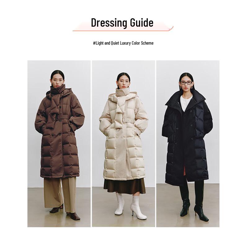 Ailolaiyi Women's Goose Down Winter Jacket with Detachable Scarf Hood