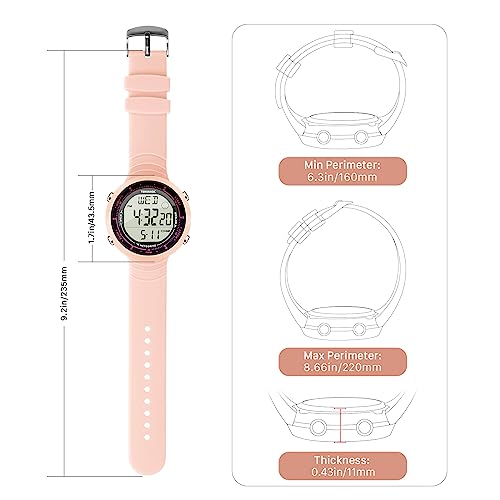 100m Water Resistant Multifunction Watch for Women and Girls, Ideal for Swimming, Diving, and Surfing, with Alarm, Calendar, Stopwatch, Dual Time, and