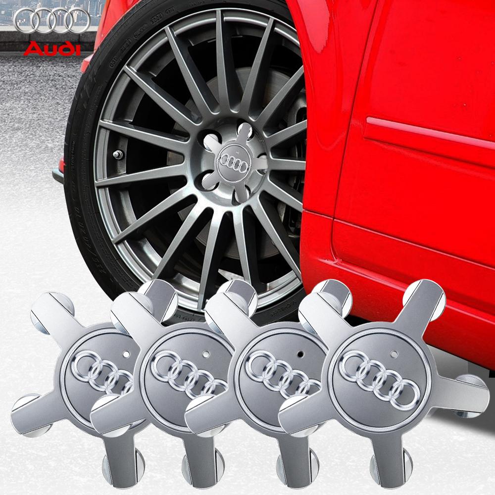 2026 4PCS Car Five Claws Wheel Center Cap Hub Covers Auto Emblem Decoration Accessories for 22x A3 A4 A4L A5 B3 B4 B5 B6 B7 B8 RS3 D2