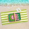 Sardine Can Beach Towel Retro Green Striped Fish Print Quick Dry Microfiber Sandproof French Vintage Gift