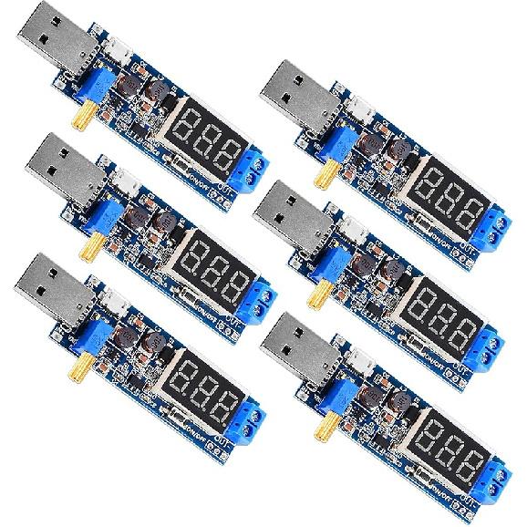 2pcs USB Buck Boost Converter 3.5V-12V to 1.2V-24V DC-DC Adjustable Step Up Step Down Power Supply Module Voltage Regulator 5V to 3.3V 9V 12V 18V 24V