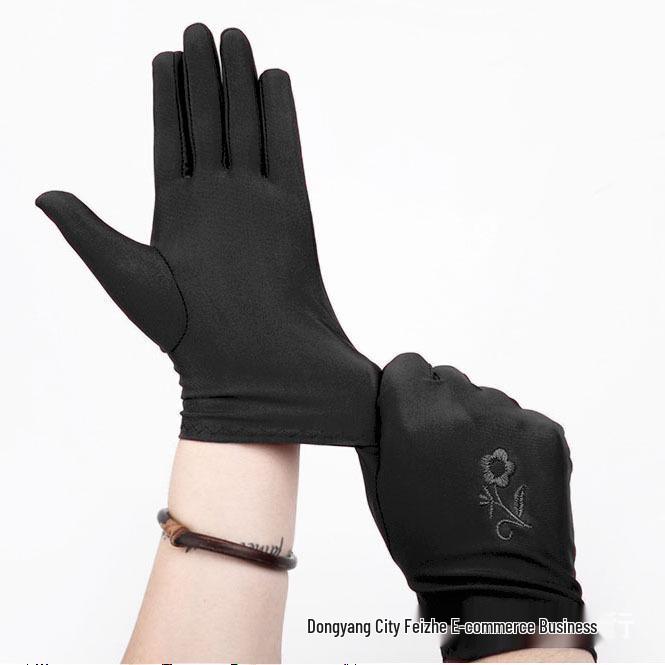 

Женские весенне-летние вышитые солнцезащитные перчатки - Высокоэластичные перчатки для езды и вождения One Size