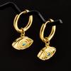 Golden Exquisite Sword Cross Star Hoops Earring Fashion Natural Shell Stainless Steel Earrings For Women Men Accessories Jewelry