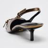 Fashion Elegant Kitten Heel Sandals Women Sexy Pointed Toe Gold Copper Heels Luxury Buckle women Pumps Low Heel Slingback Mules Sandal