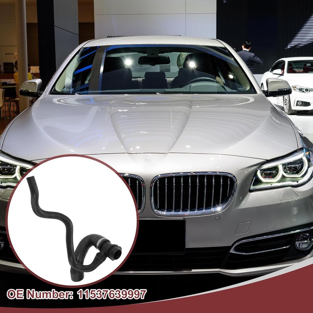 1 Pcs Radiator Coolant Hose for BMW 328i 2012-2016 428i 2014-2016 Engine Water Pump To Engine Inlet Water Hose No.11537639997 Black Rubber