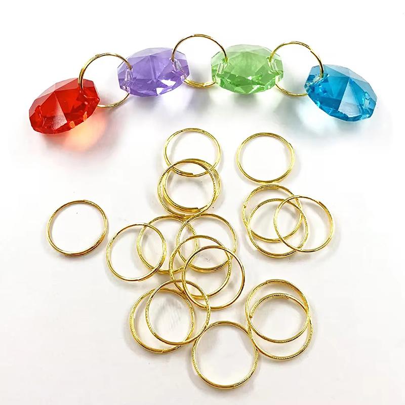 100Pcs 11Mm 12Mm 13Mm 15Mm 20Mm 30Mm Round Stainless Steel Ring For Chandelier  Bead Pendant Part Light Curtain Connector