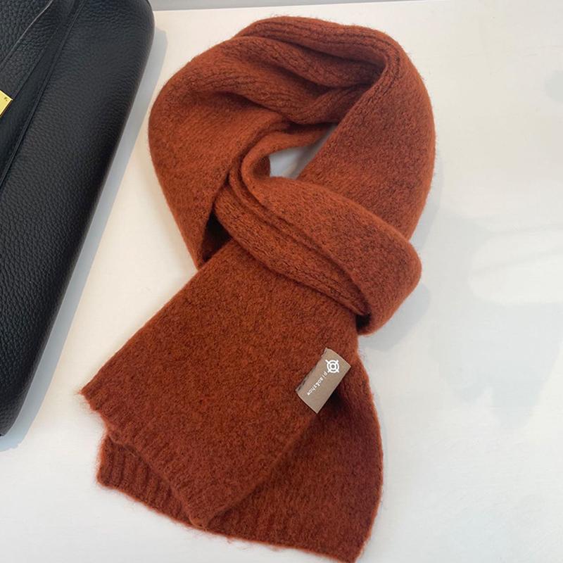 Pletený jednobarevný vlněný pár Malý šátek Silný teplý šátek