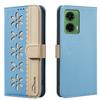 For Motorola Moto G35 5G Leather Case BINFEN COLOR BF36 Floral Pattern Phone Cover RFID Blocking Wallet Stand