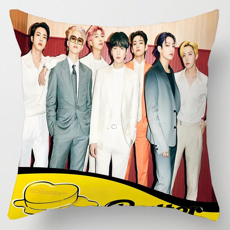 Bts Bangtan Boys Cushion Cover Decorative Soft Pillow Case Sofa Car Cover Throw