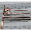 Rose Aufbewahrungstasche, tragbares Geschirr-Set, Edelstahl-Set, Messer, Gabel, Löffel, Stäbchen, Stroh, Reisen, Camping, Grillen, Geschirr-Set