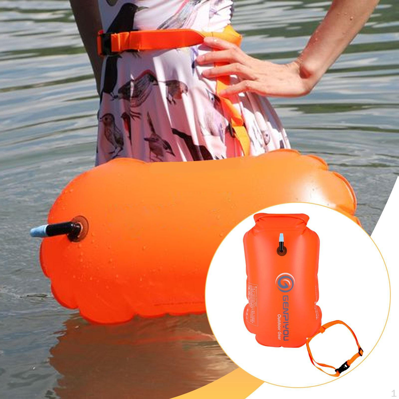 Swim Buoy Float Inflatable Highly Visible for Boaters Triathletes Kayaking оранжевый
