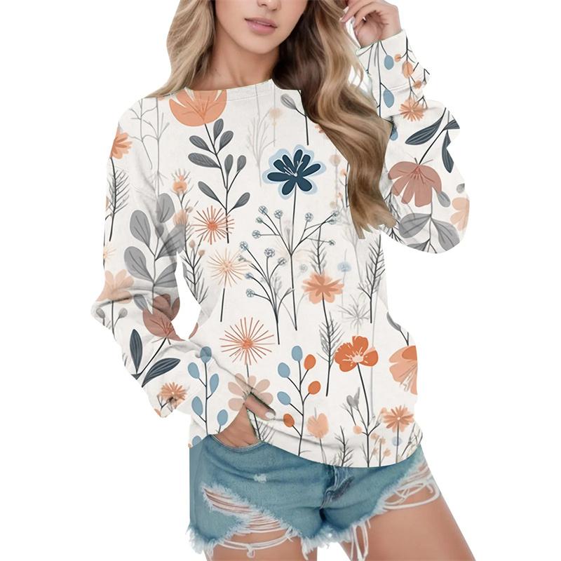 

Зимние толстовки Harajuku с 3D-цветочным принтом для женщин, леопардовые блестки, графические пуловеры, унисекс, модная уличная одежда, верхняя часть 3XL