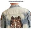 Xintang Men's Distressed Denim Jacket 2025: Trendy Ripped Retro Pique Casual Jacket
