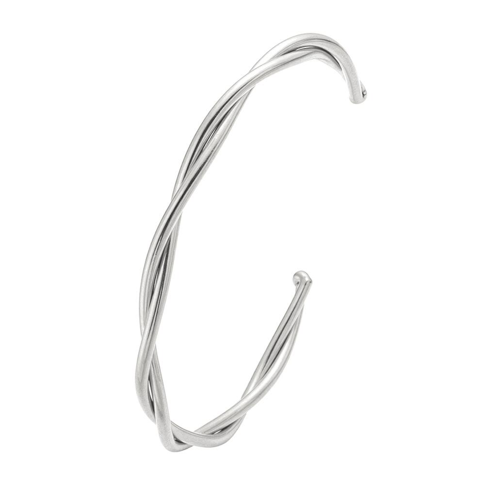 Elegant Gold-Plated Stainless Steel Open C-Shaped Bracelet with Unique Design