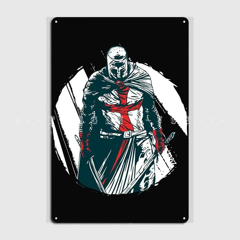 Knight Templar Metal Sign Wall Cave Living Room Decoration Plaques Tin Sign Poster