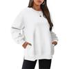 Damen Freizeit Rundhals Sweatshirt Mit Taschen Locker Langarm Oberteil