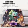 Cartoon Pikachu Bulbasaur Printed Flannel Blanket For Office Travel Comfort Leisure Camp Multifunctional Universal Blanket Gife