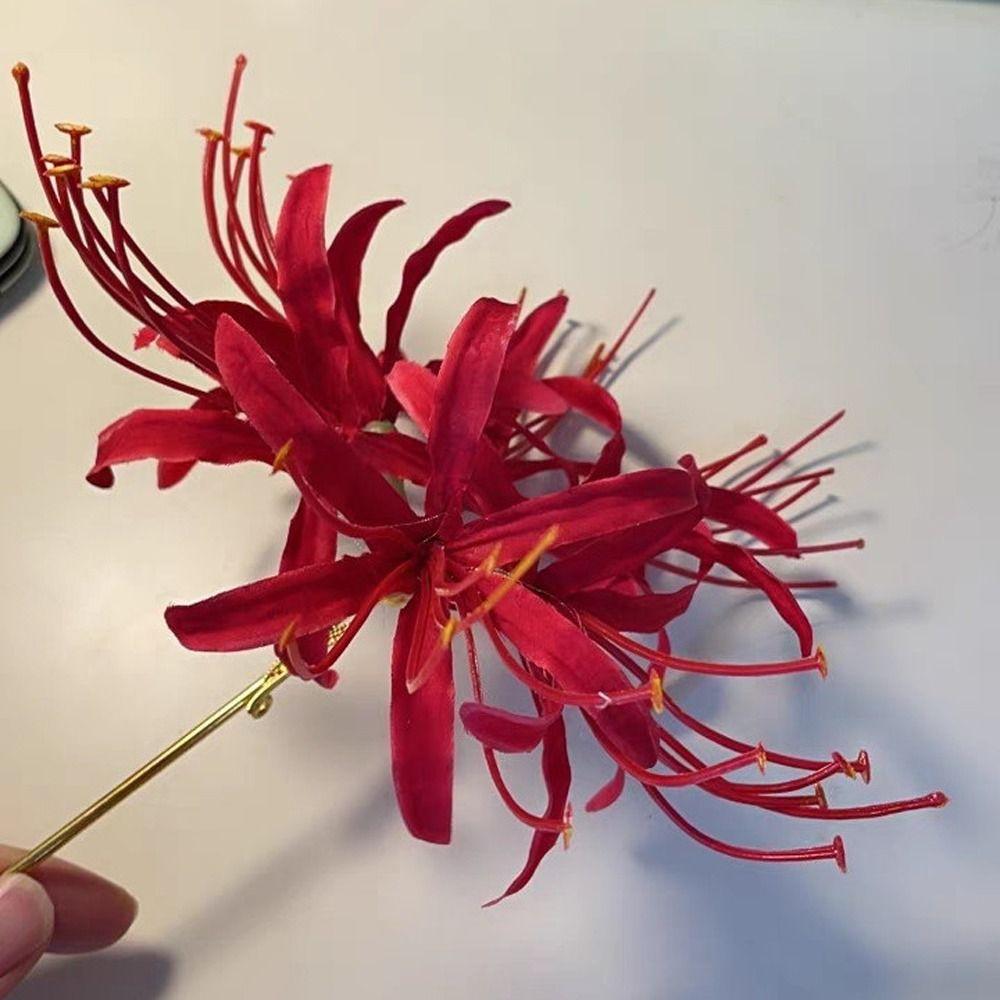 Artificial Lycorisradiata Hair Stick Artificial Flowers Hanfu Hair Clip Sweet Flower Hairpin  Party
