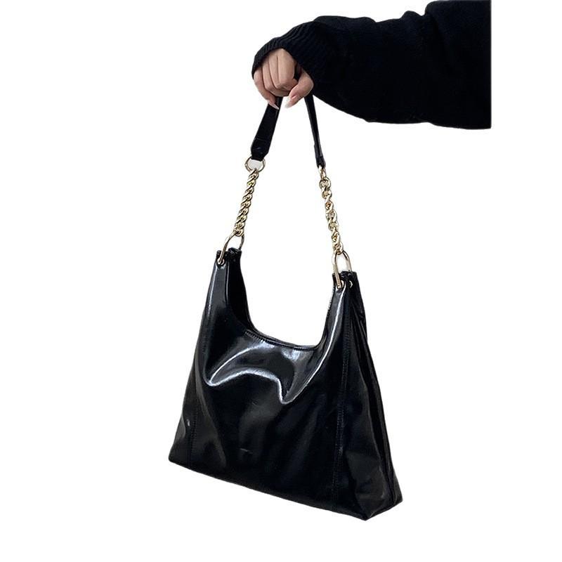 Korean Style Chain Tote Bag Women 2026 Large Capacity Fashionable Commuting Armpit High-end Shoulder