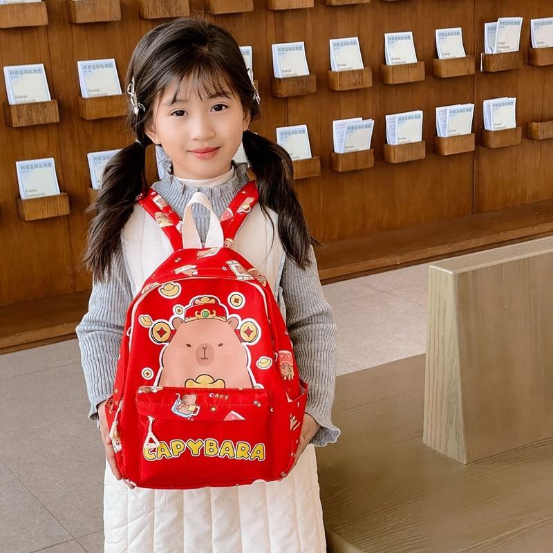 Print Lovely Animal Preschool Backpack For Children Soft Nylon Style Cute