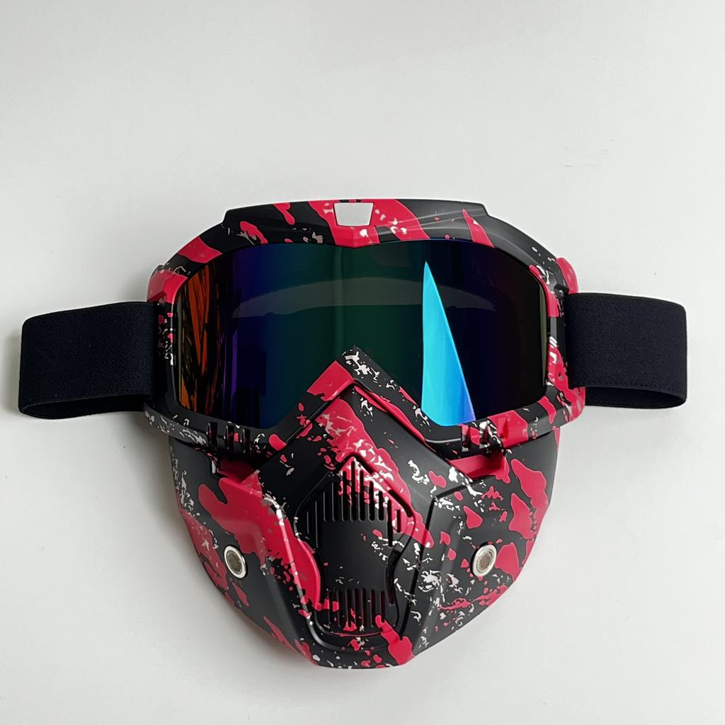 Windproof Outdoor Mask Glasses Men Off-road HD Lens MX MTB ATV Anti-Fog Full Face Protection Tactical Helmet Mask Adjustable