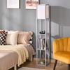 3-Tier Floor Lamp, Floor Light with Storage Shelf, Reading Standing Lamp with Acrylic Shade for Living Room, Bedroom, Kitchen, Dining Room, Office