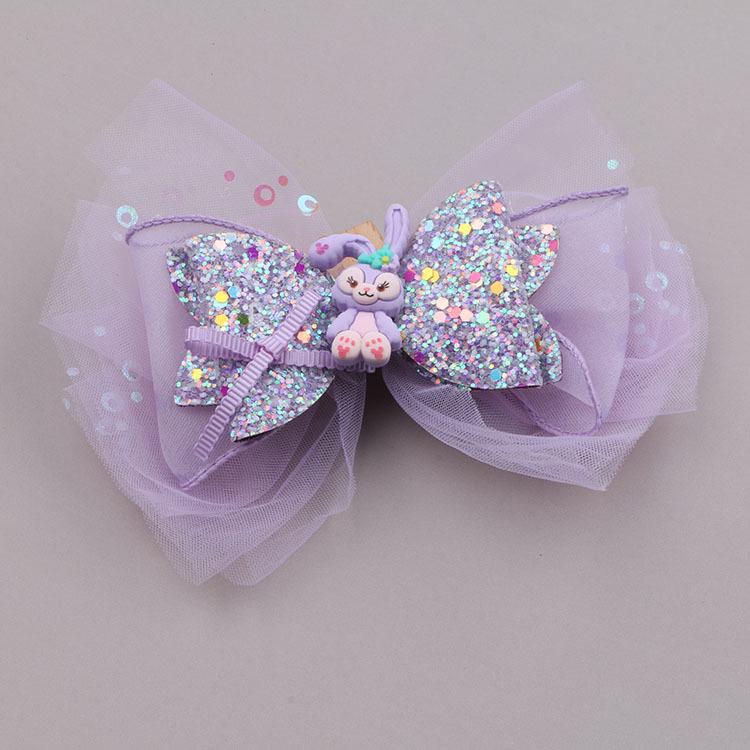 

Корейская заколка для волос с бантом принцессы и ниспадающей синей лентой