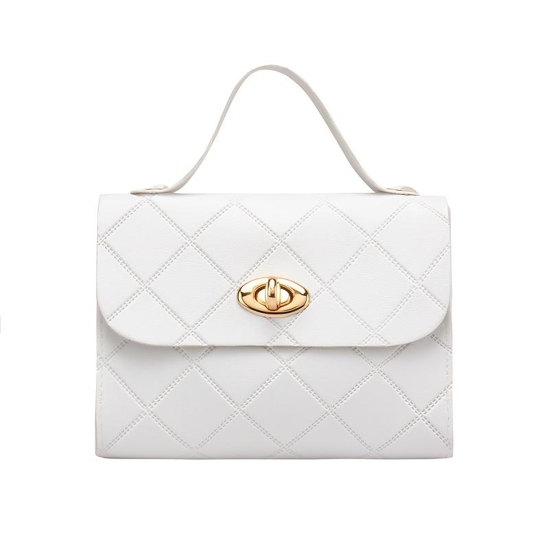 Chic Quilted Crossbody Bag for Women Adjustable & Detachable Strap, Twist Lock Closure Versatile for Casual & Formal Occasions, Crossbody Purse,