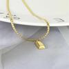Europäische & Amerikanische Trendmarke: Kleine Goldbarren Partnerkette mit langer Unisex-Pulloverkette