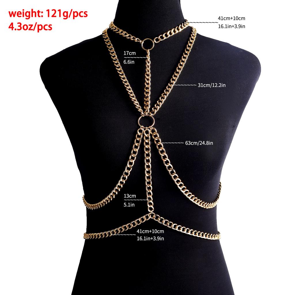 Hip-hop Street Dance Sexy Chest Chain Female Hot Girl Clavicle Chain Personality Wear Chest Body Chain