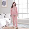 2Pcs/Set Women Long Sleeve Sleepwear Cartoon Anima Pajama Set Long Sleeve Tops Long Pants Casual Sleep Lounge Nightwear