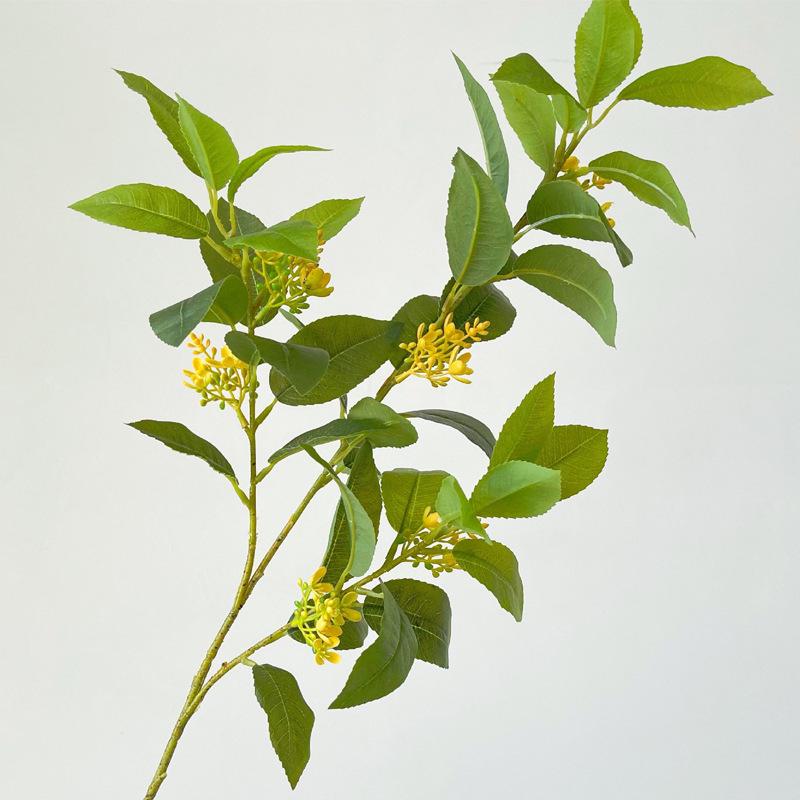

Yellow Osmanthus Artificial Flower Branches for Landscaping and Photography Props