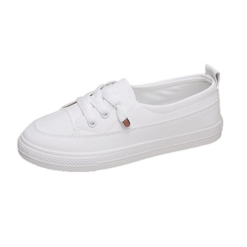 Buty damskie na wiosnę, lato, jesień i zimę, Trampki damskie, Buty studenckie, Białe buty, Niskie buty sznurowane z okrągłym noskiem, Buty codzienne