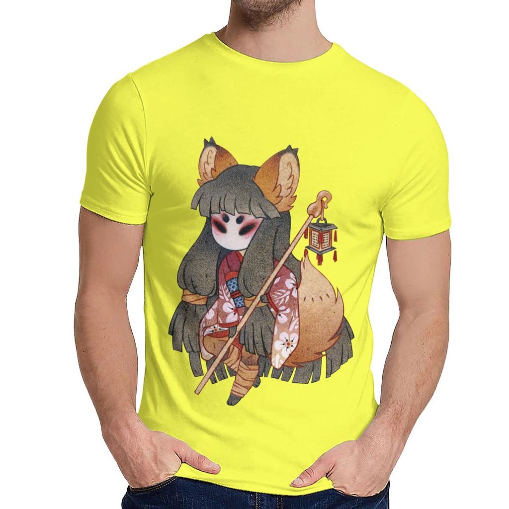 Summer Man T Shirt Mysterious Girl Kitsune Good Cotton Round Collar Cartoon Design T