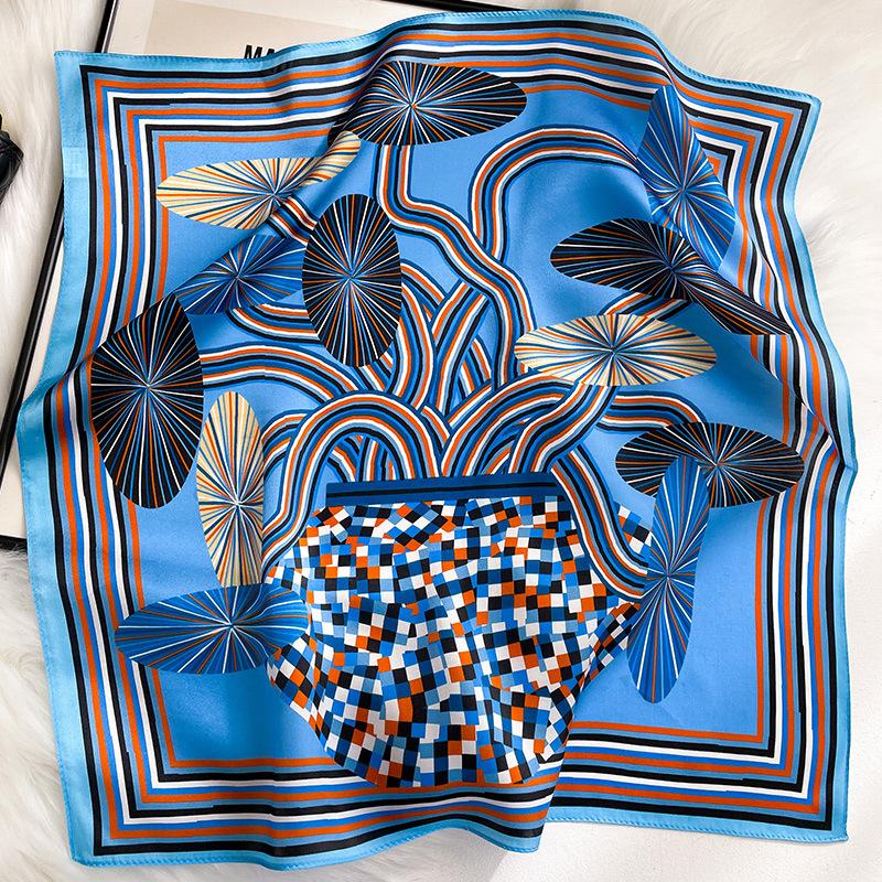 Yiran Shoe Industry Women's Mulberry Silk Scarf Shawls Wraps For Foulard Plaid Scarves Pashmina Neckerchief Hijab Bandana Bufanda 53Cm