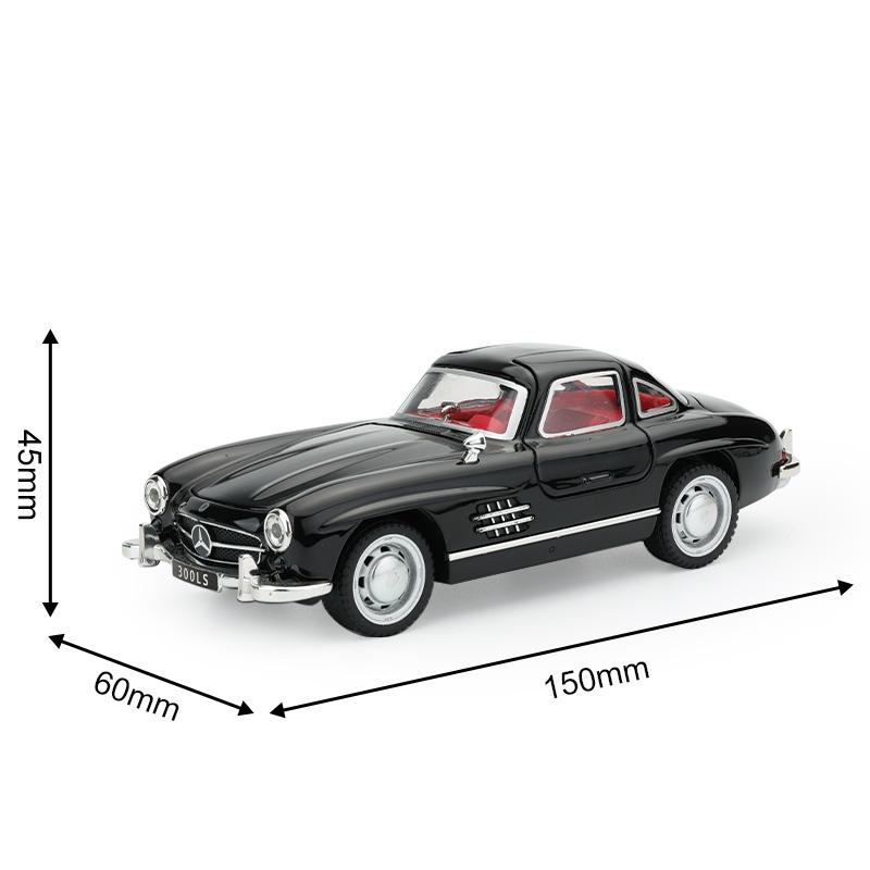 1/32 Mercedes-Benz 300SL Toy Car Model Diecast Metal Vehicle Vintage Miniature Pull Back Collection Gift for Children Kid Boys