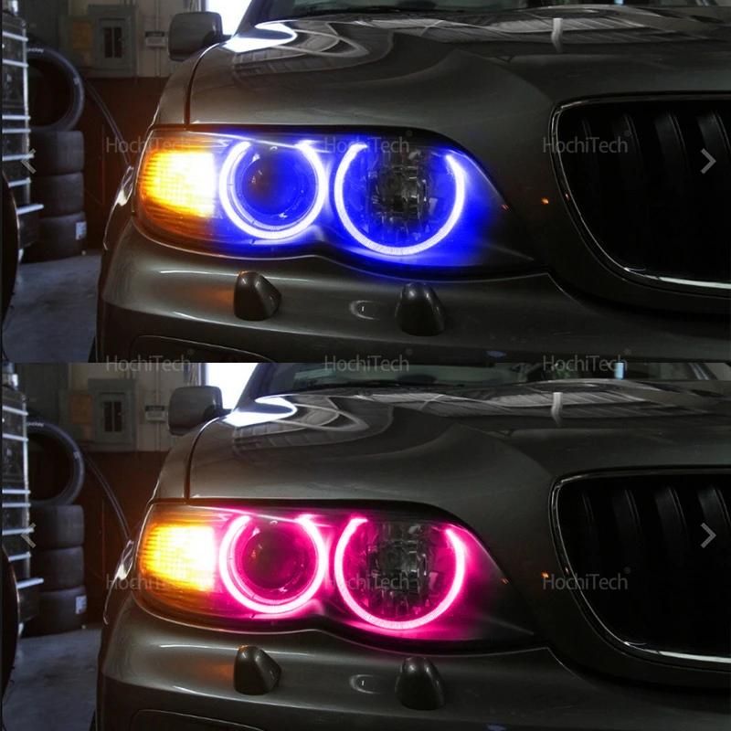 for BMW X5 E53 Facelift 2004 2005 2006 Cotton RGB Angel Eyes DRL Kit , 16 Colors, 4 Dynamic Modes, Brightness Adjustment