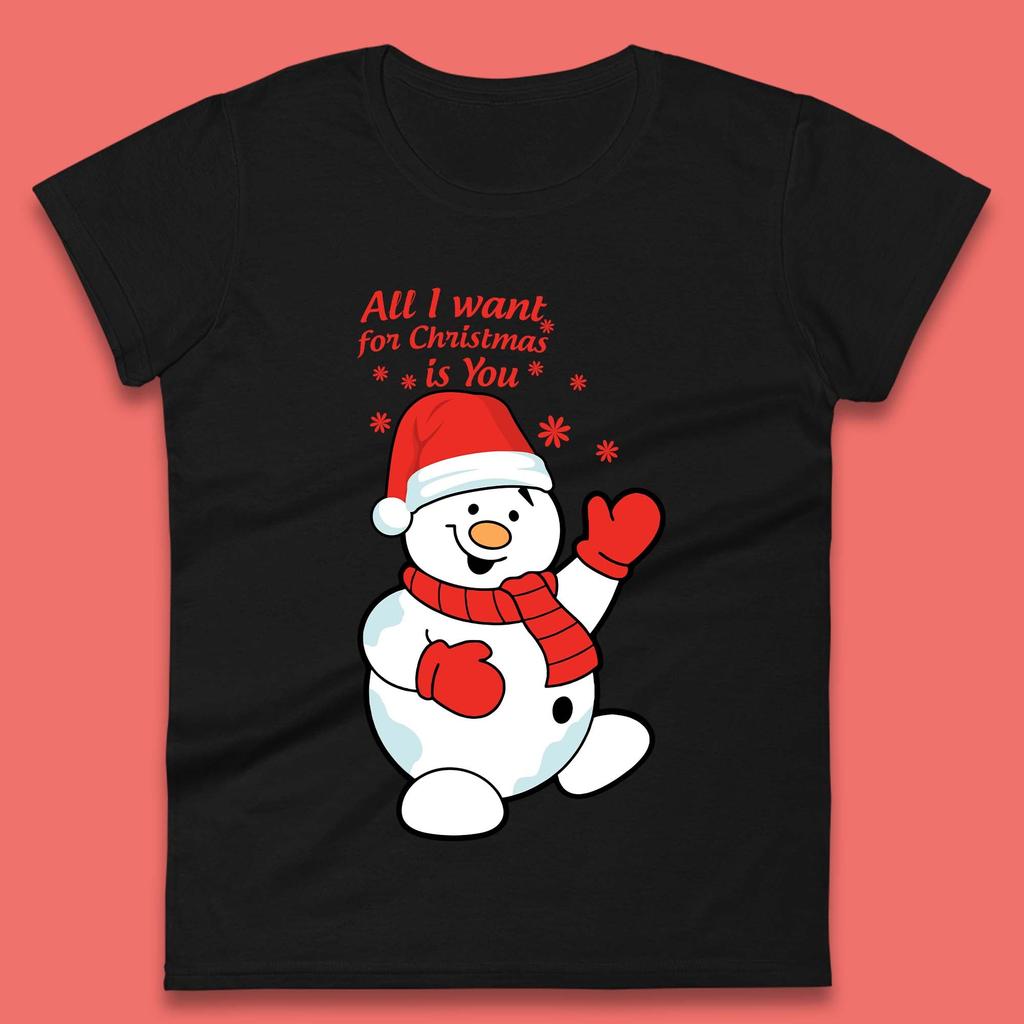 Snowman Christmas Womens T-Shirt Mens Tops Tees Unisex