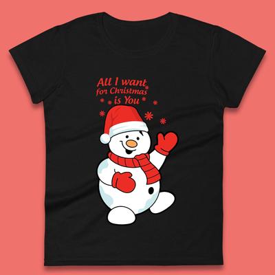 Snowman Christmas Womens T-Shirt Mens Tops Tees Unisex