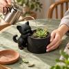 Décor Chat Guérison pour la Maison Pot de Fleurs Imprimé 3D, Mignon Chaton Succulente Ornement Texturé de Bureau Amoureux Pot de Fleurs Décoratif Bureau Plante Verte