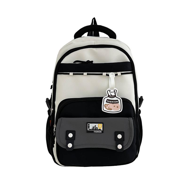 School Season Junior High School Student Schoolbag Female High School Student Large Capacity Backpack Student Casual Contrasting Color Backpack
