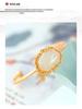 Imitation Hetian Jade Openwork Lace Geometric Bracelet - Retro White Ruyi Lock Fortune Bangle