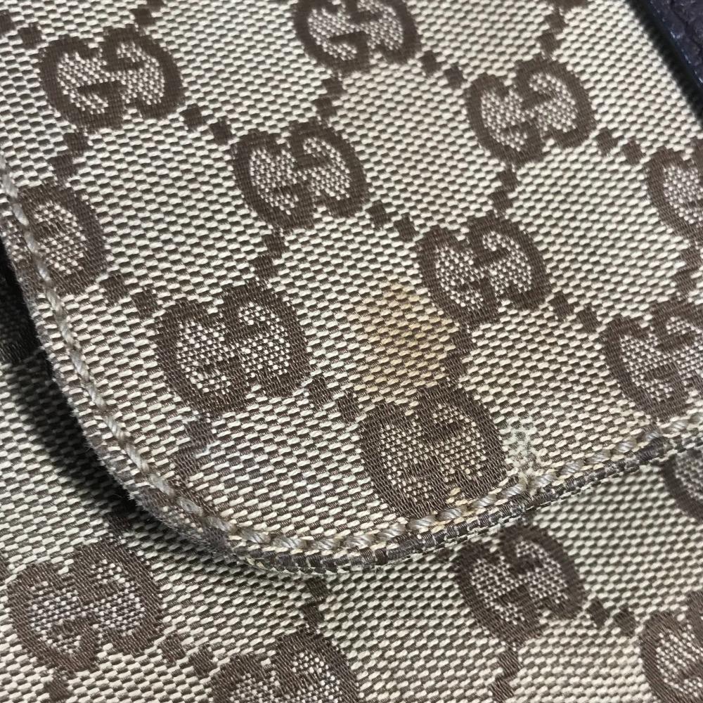 GUCCI 114552 GG logo backpack Bag Backpack GGCanvas/Leather Beige/Dark brown