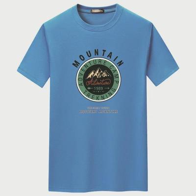 Herren Trendiges Sommer-T-Shirt mit lockerem Schnitt und Berg-Print