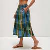 Women's Summer Boho Plaid Culotte Pants Casual Wide Leg Palazzo